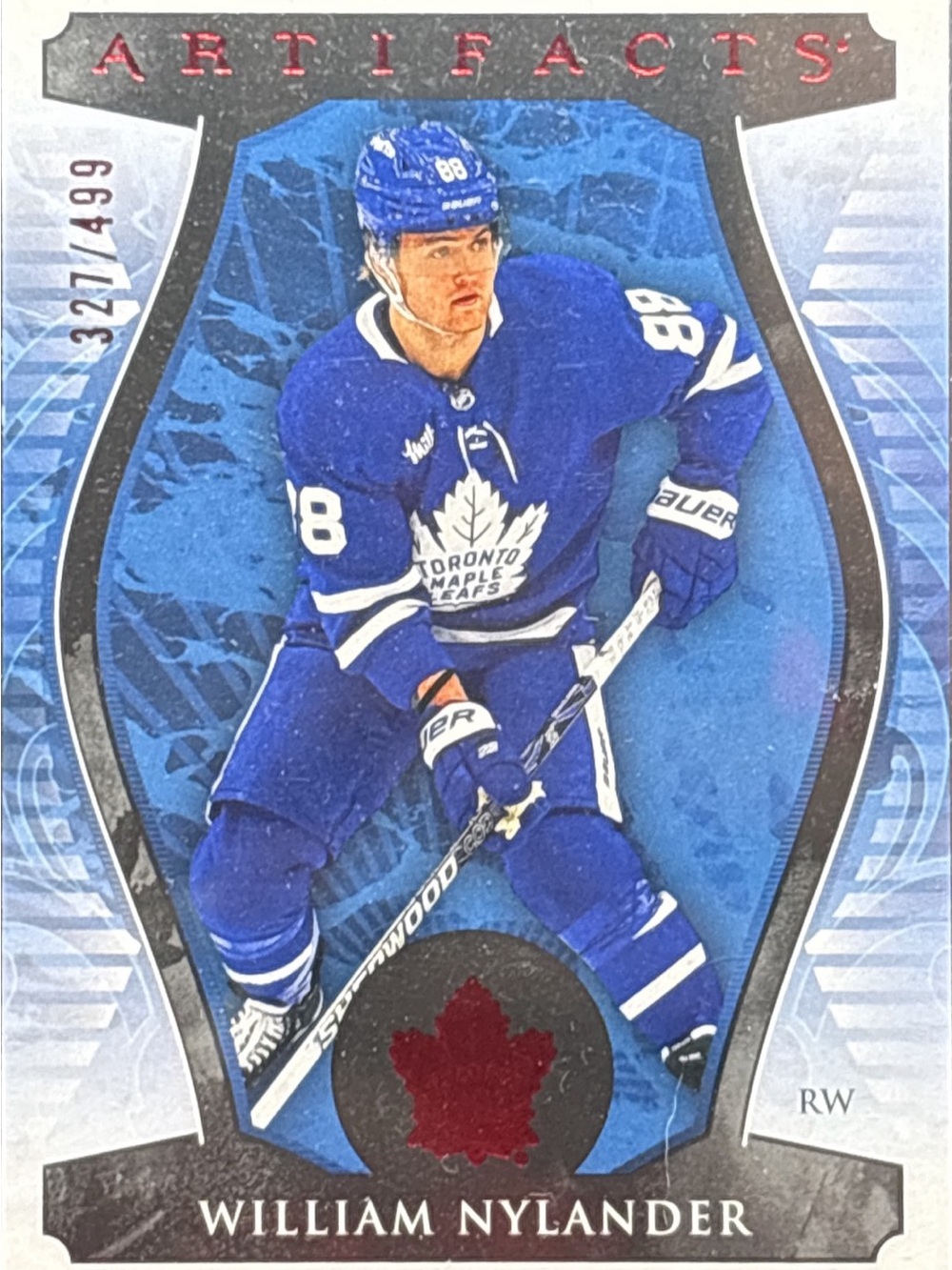 Upper Deck William Nylander Toronto Hockey Card - Artifacts Series LE 327/499